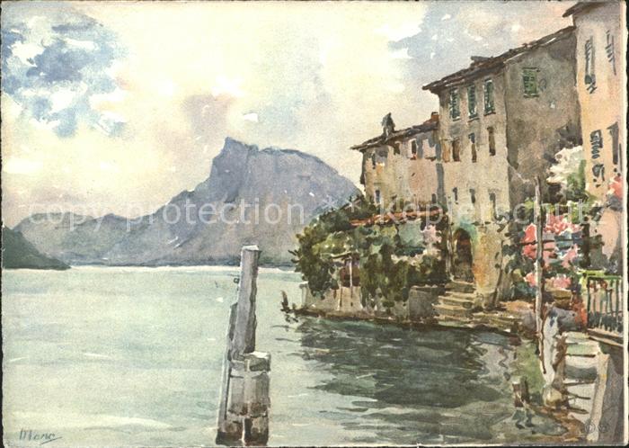 Gandria Lago di Lugano Kuenstlerkarte