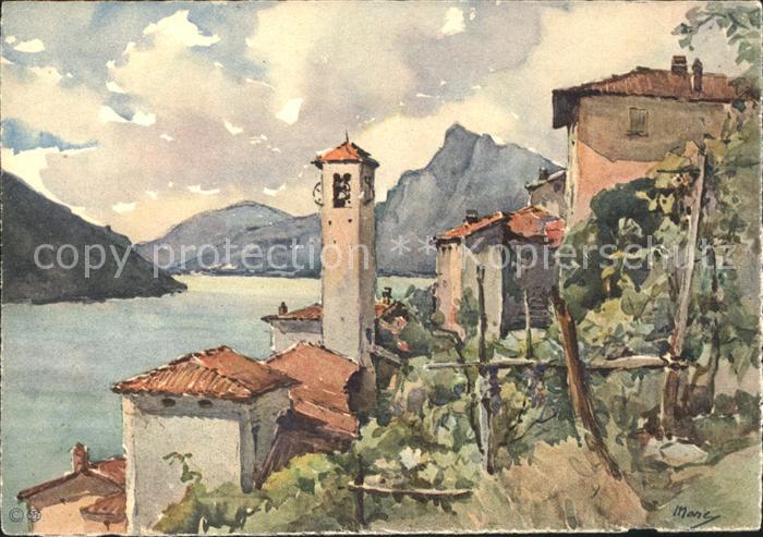 Gandria Lago di Lugano Kuenstlerkarte