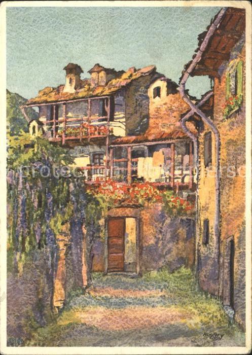 Minusio TI Kuenstlerkarte Dorfpartie