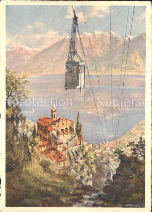 Locarno TI Madonna del Sasso Funivia Luftseilbahn Kuenstlerkarte