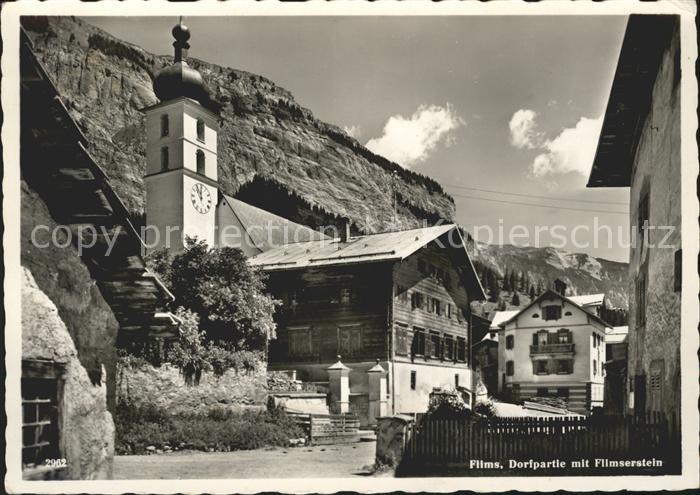 Flims Dorf mit Flimserstein