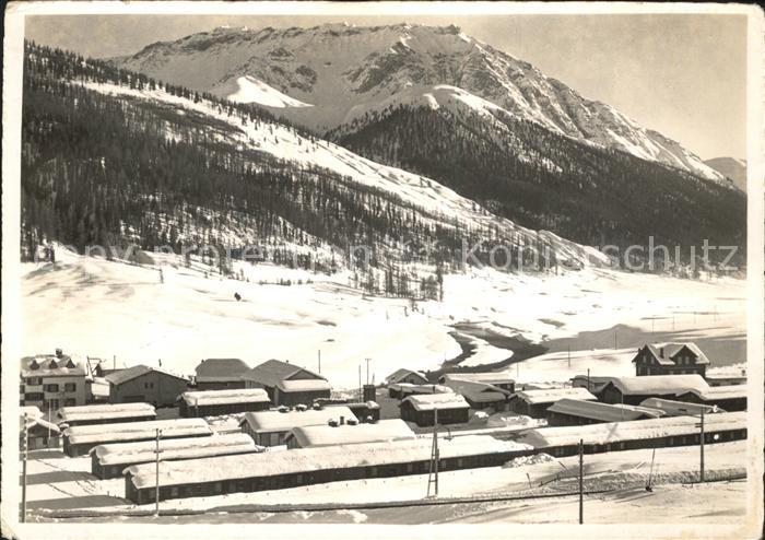 S-chanf Flablager mit Piz Mezaun