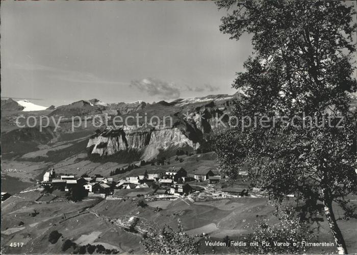 Feldis GR mit Piz Vorab und Flimserstein