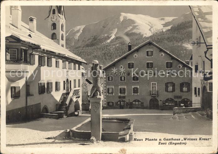 Zuoz GR Haus Planta Gasthaus Weisses Kreuz