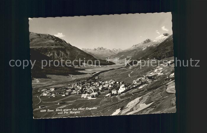 Zuoz GR mit Oberengadin und Piz Margna