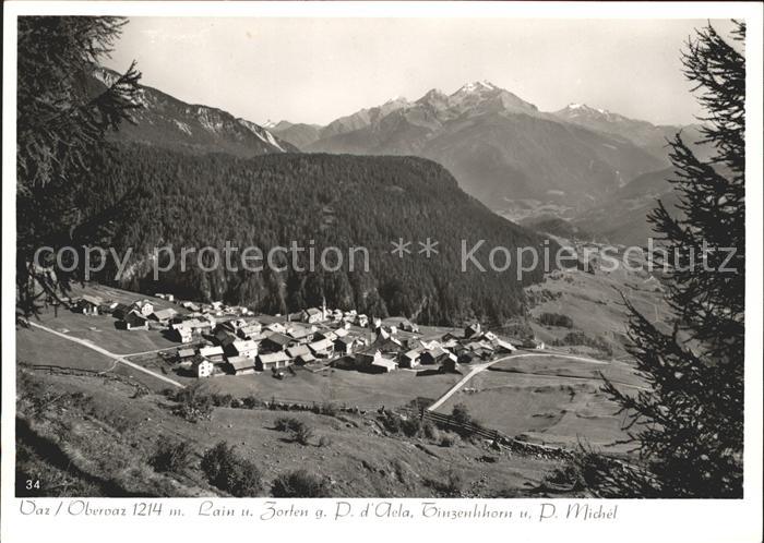 Vaz Obervaz Lain und Zorten mit Piz d Aela Tinzenhorn und Piz Michel