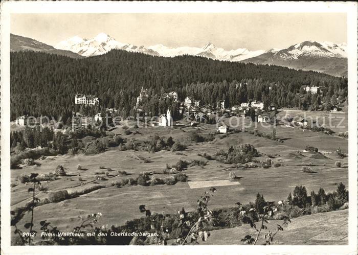 Flims Waldhaus Panorama mit Oberlaenderbergen