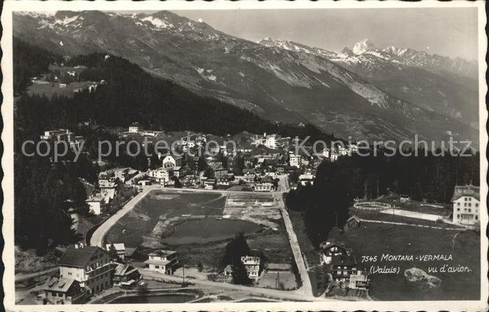 Montana-Vermala et les Alpes vue aerienne