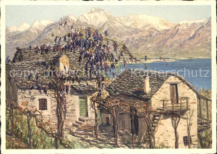 Kuenstlerkarte E. Zuppinger Haeuser Pizzo Camoghe VI. 31. Edition Bienfaisance