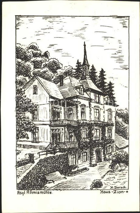 Raemismuehle Kurhaus Asyl Haus Zion Zeichnung