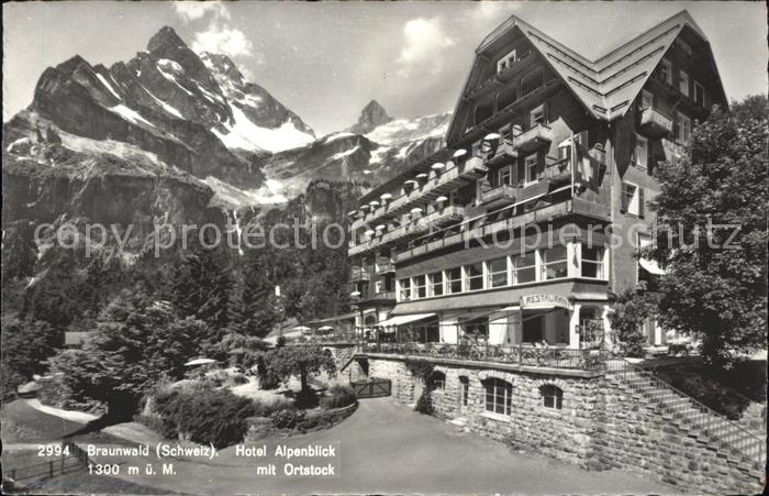 Braunwald GL Hotel Alpenblick mit Ortstock