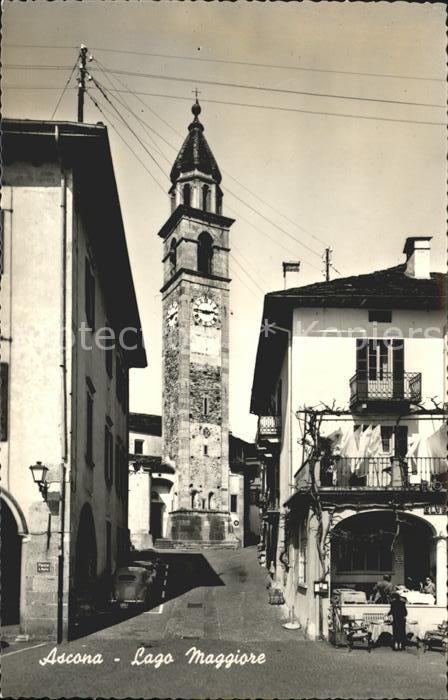 Ascona TI Stadtpartie mit Kirche Lago Maggiora