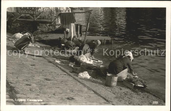 Lugano TI Waschfrauen am See