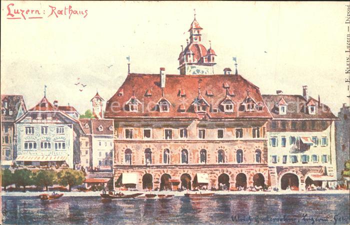 Luzern LU Rathaus Kuenstlerkarte