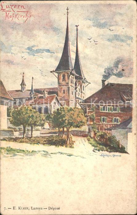 Luzern LU Hofkirche Kuenstlerkarte