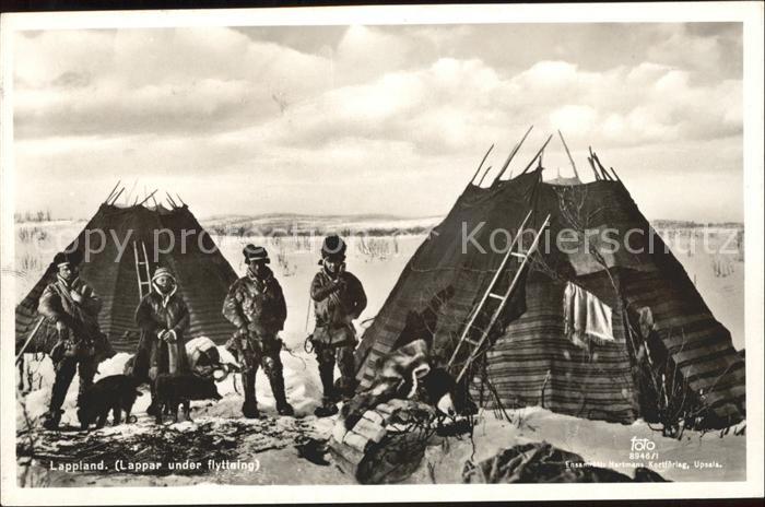 Lappland Lapland Lappar under flyttning Zelt