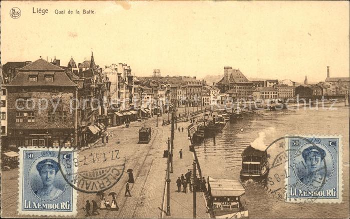 Liege Luettich Quai de la Batte Stempel auf AK