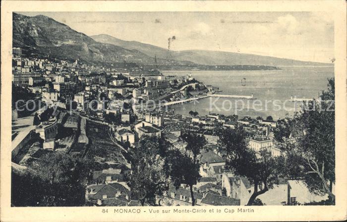 Monaco Vue sur Monte Carlo et Cap Martin Port