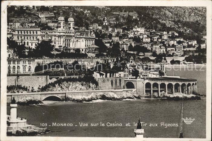 Monaco Vue sur le Casino et le Tir aux Pigeons