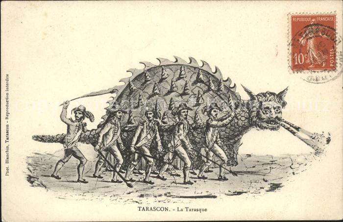 Tarascon Bouches-du-Rhone La Tarasque Drache Sage Künstlerkarte S