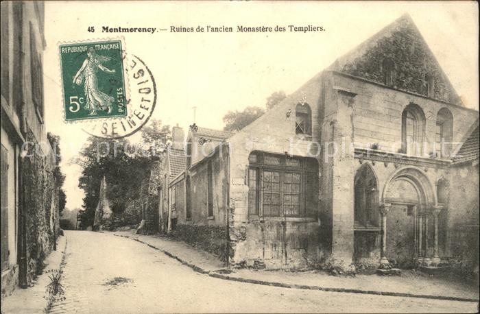 Montmorency Ruines de l'ancien Monastere des Templiers Stempel auf AK