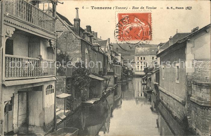 Tonnerre Rue de Venise Stempel auf AK