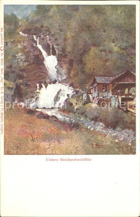 Reichenbach Kandertal BE Untere Reichenbachfaelle Kuenstlerkarte