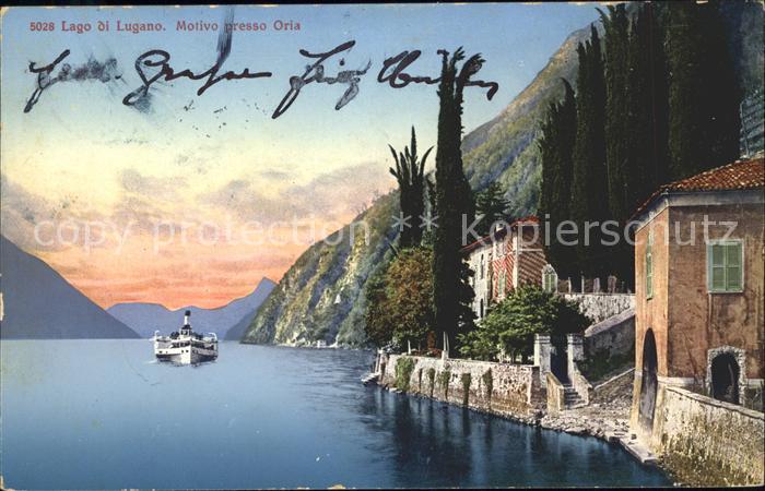 Oria Valsolda Häuser am See Dampfer