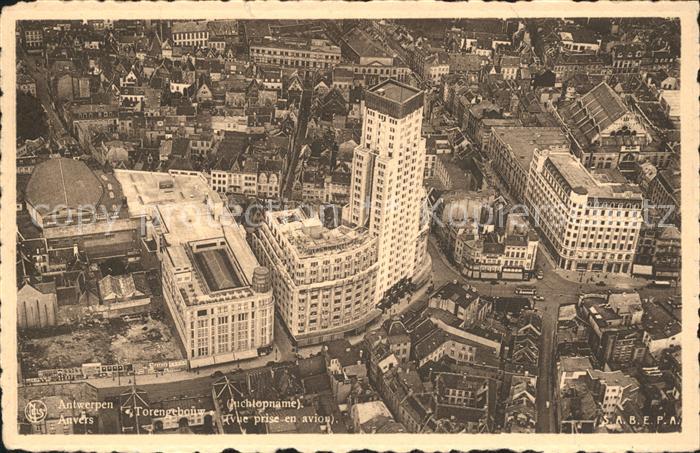 Antwerpen Anvers Torengebouw Fliegeraufnahme