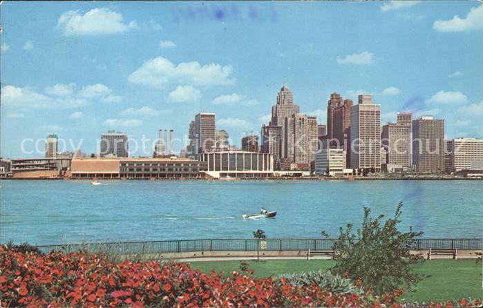 Detroit Michigan River Skyline Park Windsor cilvic Center
