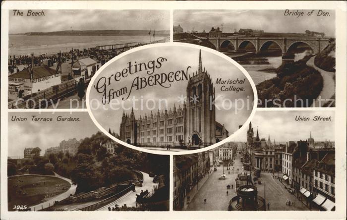 Aberdeen City Marischal College Bridge of Don Beach Union Terrace Gardens