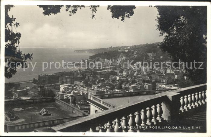 Napoli Neapel Mergellinale posillipo da villa diaz