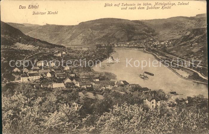 Salesel Tschechien Blick Sebusein Elbtakl