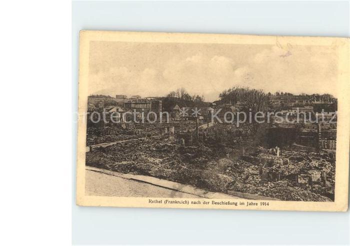 Rethel Ardennes nach der Beschiessung 1914