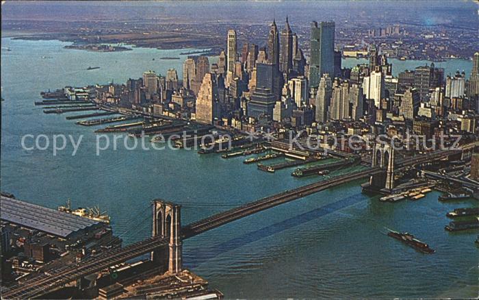 New York City Skyline Bridge and downtown