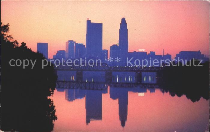 Columbus Ohio Sunrise skyline