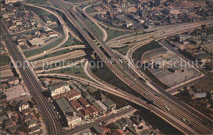 Los Angeles California Fliegeraufnahme Freewas System Downtown