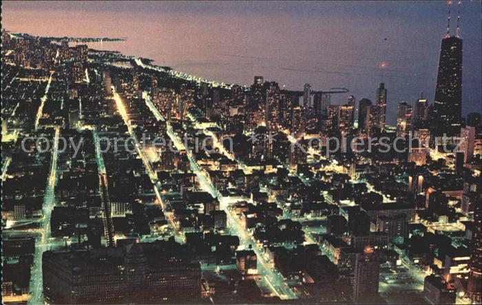 Chicago Illinois at dusk