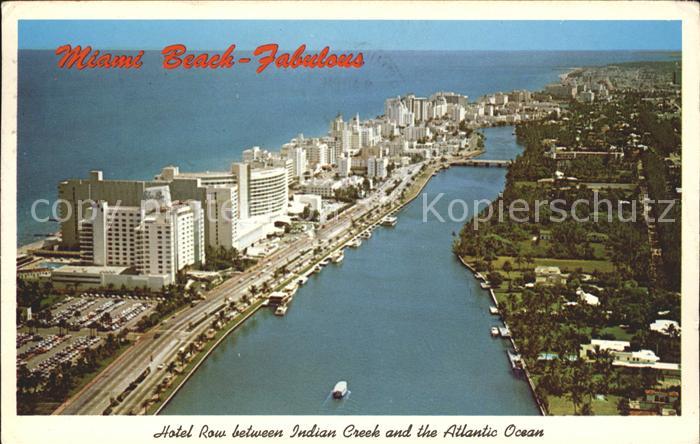 Miami Beach Hotel Row between Indian Creek and Atlantic Ocean