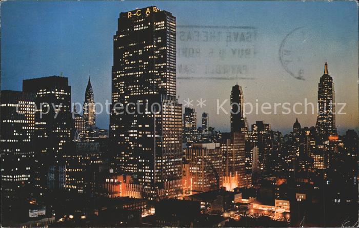 New York City Midtown Manhattan at Night Skyline