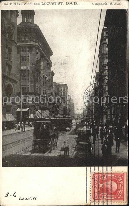 St Louis Missouri Broadway Strassenbahn Pferdewagen