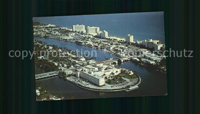 Miami Beach Fliegeraufnahme with Hotel Row and St. Francis Hospital