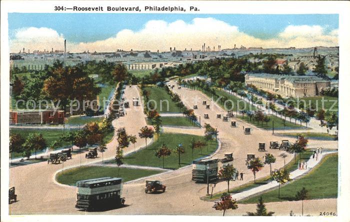 Philadelphia Pennsylvania Roosevelt Boulevard Doppeldeckerbusse Autos