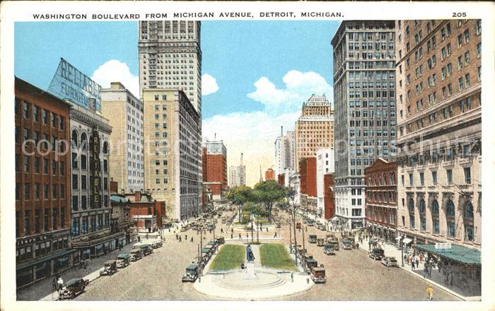 Detroit Michigan Washington Boulevard from Michigan Avenue Autos