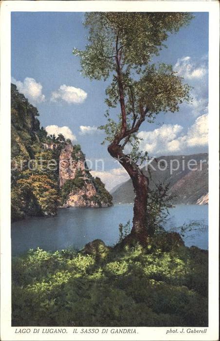 Foto Gaberell J. Nr. 5725 Lago di Lugano Sasso di Gandria