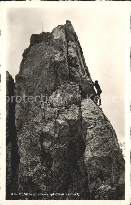 Bergsteigen Klettern VI. Silberplattenkopf Foto J. Gaberell Nr. 6715