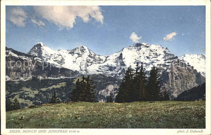 Foto Gaberell J. Nr. 1939 Eiger Mönch Jungfrau