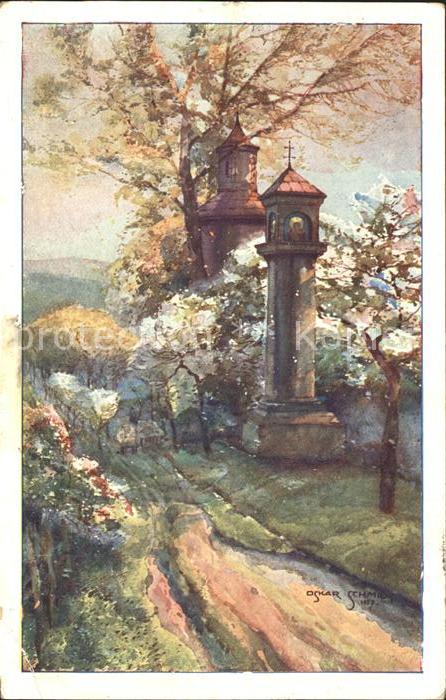 Kuenstlerkarte Oskar Schmidt Waldweg