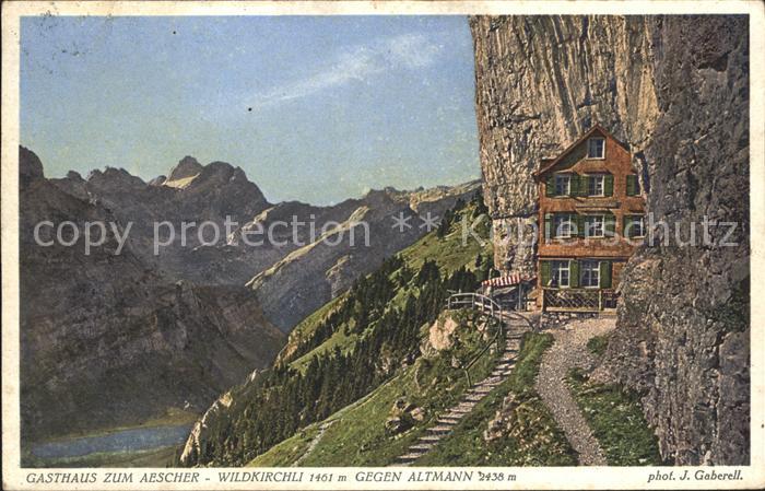 Foto Gaberell J. Nr. 5216 Gasthaus zum Aescher Wildkirchli A