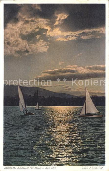 Foto Gaberell J. Nr. 10205 Zürich Segelboote See